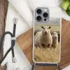 Schapen - Weidenlandschap - Heuvels Hoesje iPhone 16 Pro Max met koord klein -sfeer4