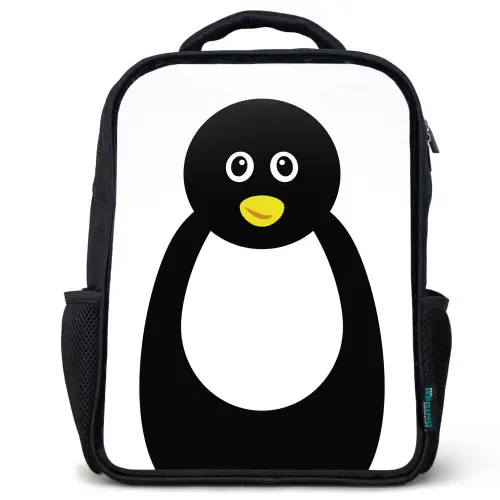 Dierenportret - Pinguïn - kinderen Rugzak - Zwart middel -3d