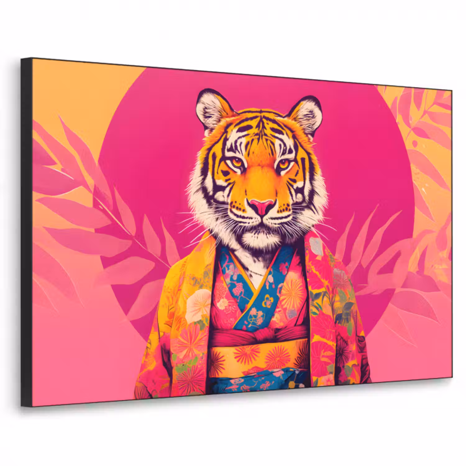 Art Frame - Tiger - Kimono - Pflanzen - Rosa
