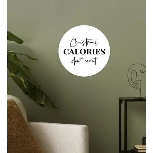 Kerst quote - Winter - Christmas calories - Wit Wandcirkel behangsticker klein -sfeer2