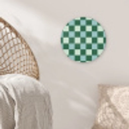 Schaakbord - Klassiek - Groen Wandcirkel kunststof plaat 5mm dik klein 188 -sfeer5