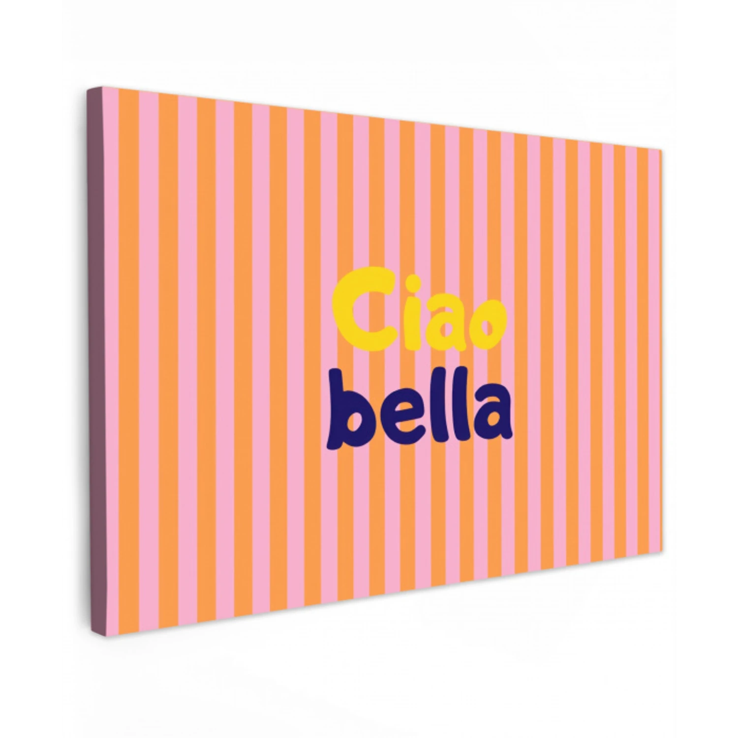 Verticaal - Strepen - Oranje - Ciao bella canvas 2cm klein -z3d