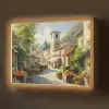 Dorp - Zon - Kraampjes - Huizen Light Box met batterij (Wandlamp) middel -z3d_website