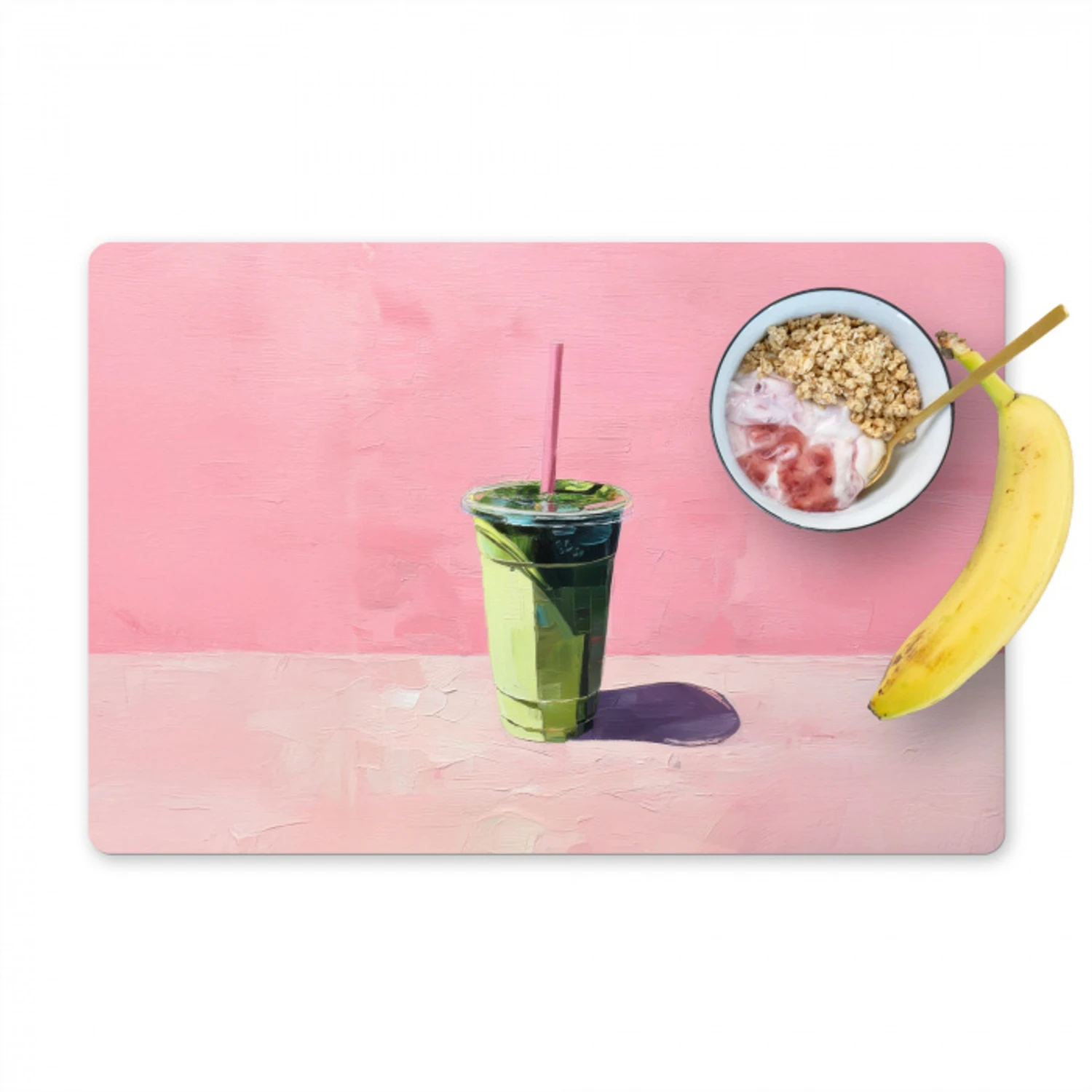 Beker - Rietje - Minimalistisch - Groen Placemat vinyl groot -zzzproduct_Kitchenyeah-website