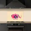 Camera - Memories - Roze - Geschilderd keuken achterwand spatscherm klein -sfeer1