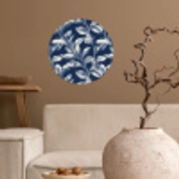 Botanisch - Patroon - Blauw Wandcirkel behangsticker klein 186 -sfeer1