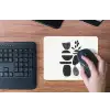 Japandi - Zwart - Abstract muismat rubber klein -toetsenbord