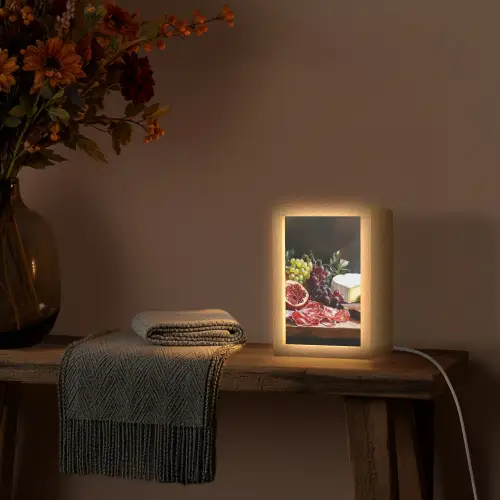 Borrelplank - Stilleven - Vintage Light Box met kabel (Tafellamp) klein -sfeer4