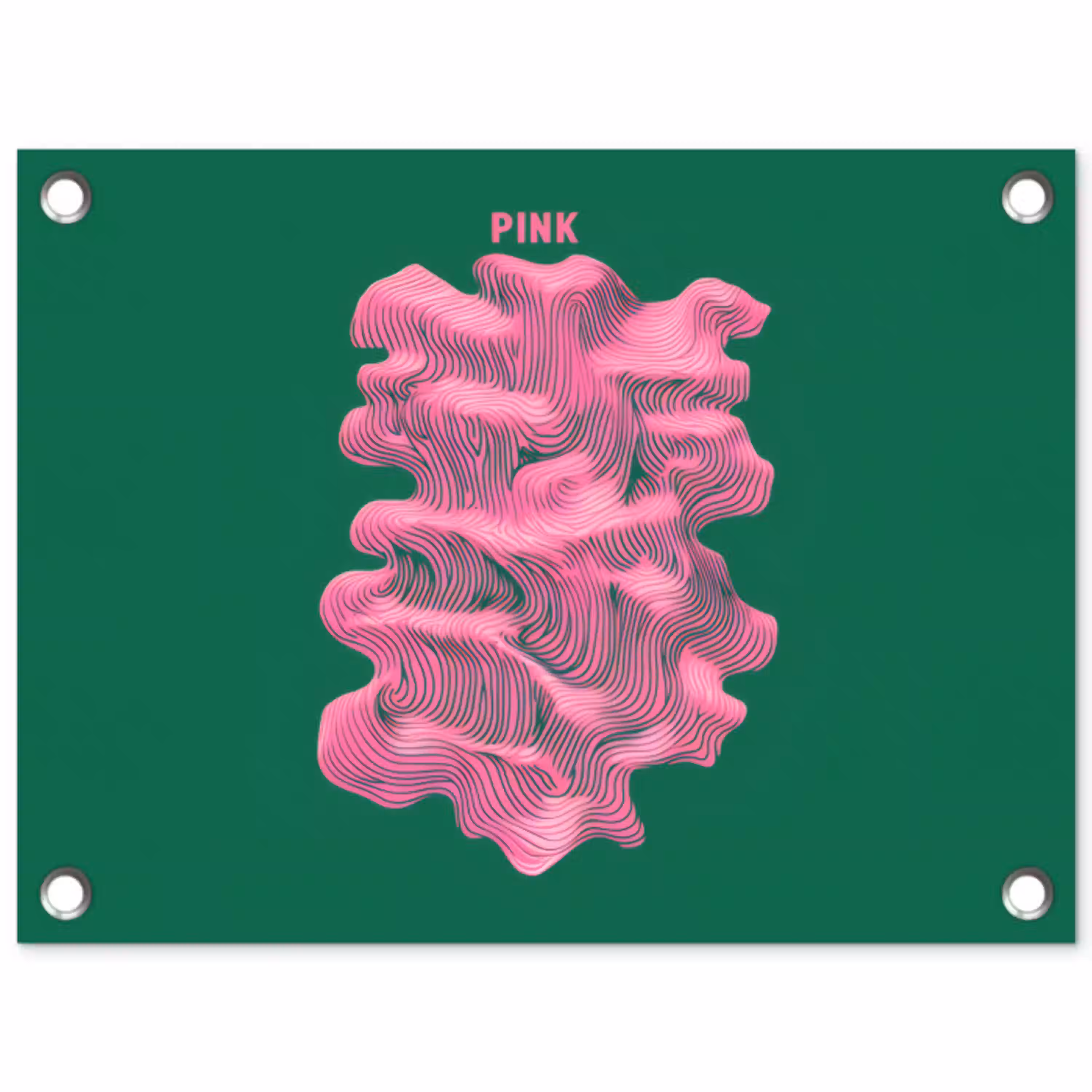 Abstract - Pink - Lijnen - Groen tuinposter los doek klein -3d