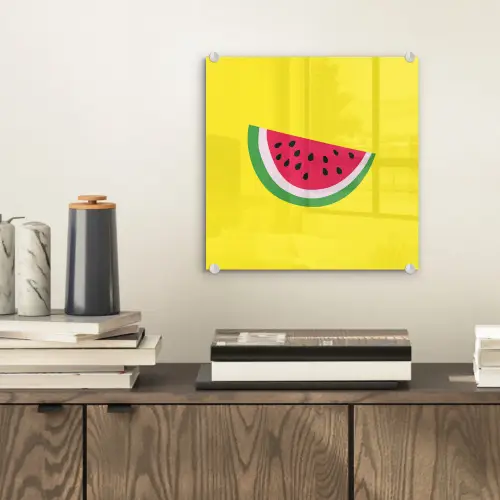 Fruit - Watermeloen - Geel plexiglas 5mm klein -sfeer1