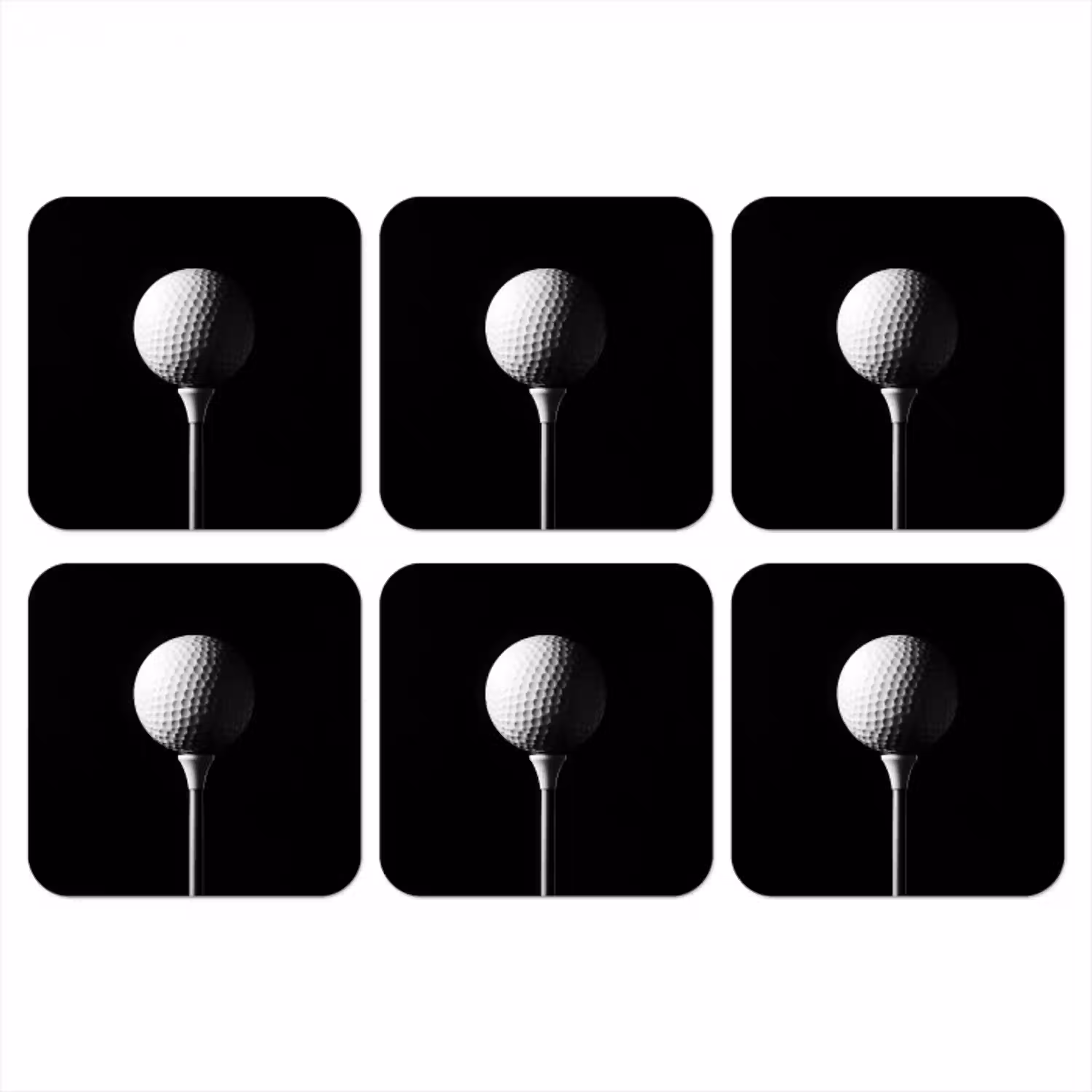 Golfbal - Minimalistisch - Wit onderzetter kurk middel -3d