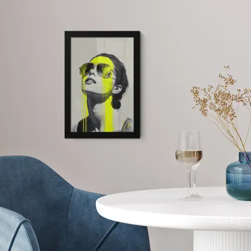 Vrouw - Bril - Verf fotolijst zwart zonder passe partout klein -sfeer4
