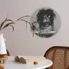Vrouw - Pasta - Zwart - Wit Akoestische PET Vilt - Rond klein -sfeer3