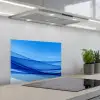 Golven - Helder - Blauw keuken achterwand spatscherm klein -3d_schuin