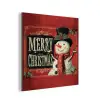 Klassiek - Kerstgroet - Sneeuwpop - Rood aluminium wit klein -3d