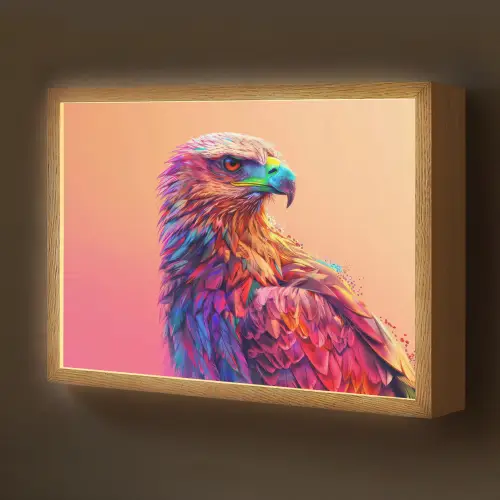 Arend - Vogel - Kleurrijk - Dier Light Box met batterij (Wandlamp kind) middel -z3d_website