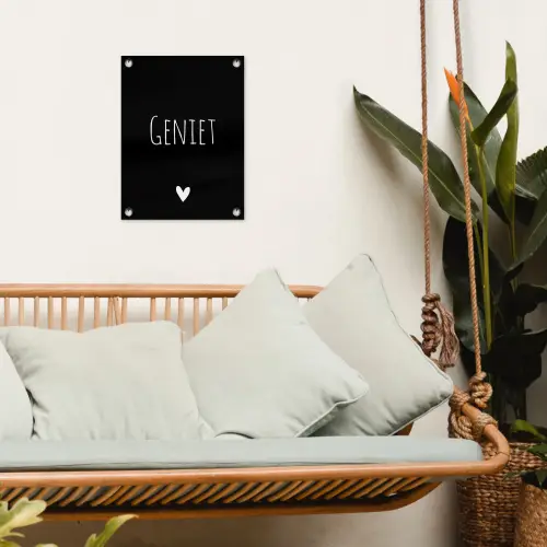 Spreuken - Quotes - Geniet tuinposter los doek klein -sfeer7