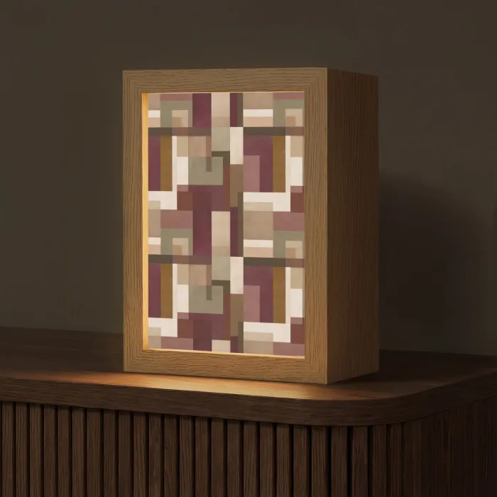 Modern - Geometrie - Kleurrijk Light Box met kabel (Tafellamp) klein 925 -z3d_website