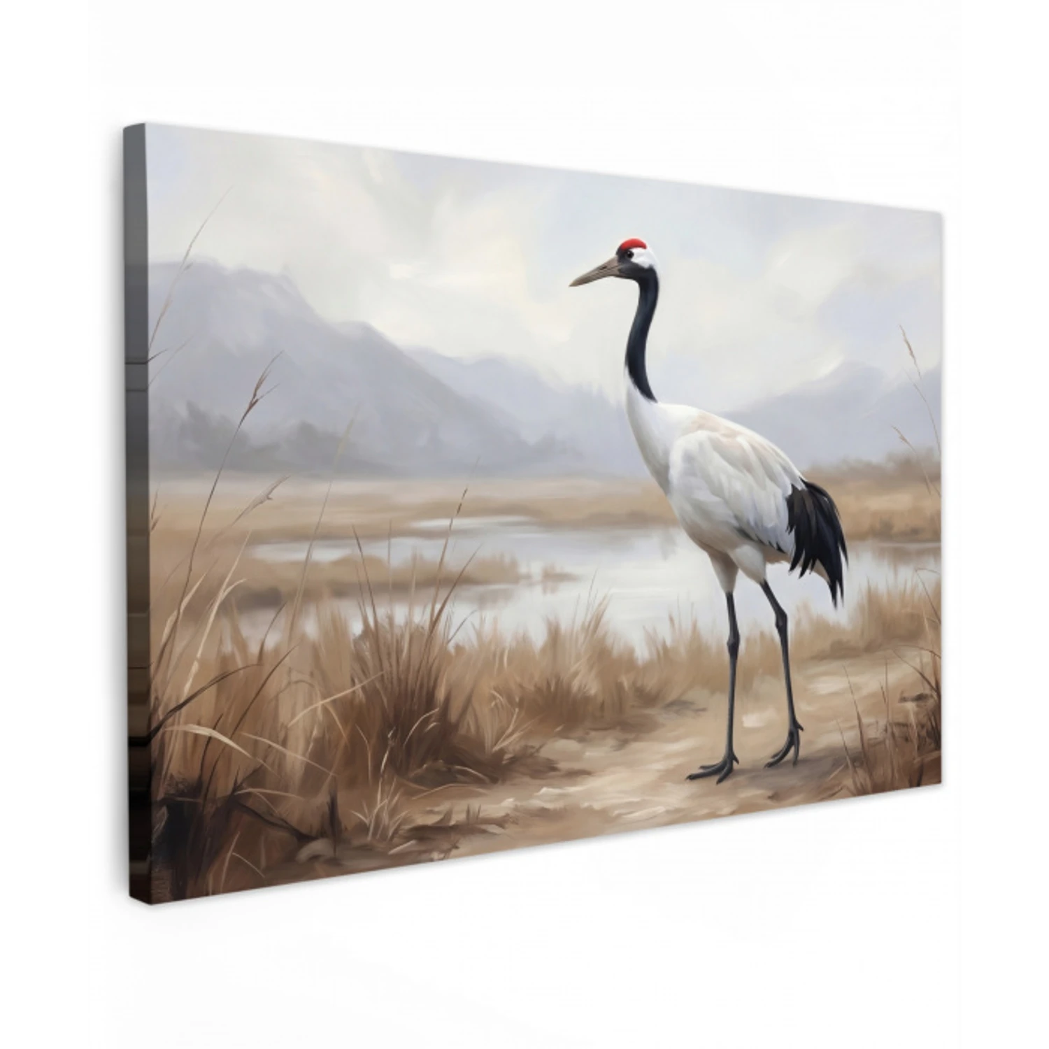 Kraanvogel - Natuur - Realistisch canvas 2cm klein -z3d