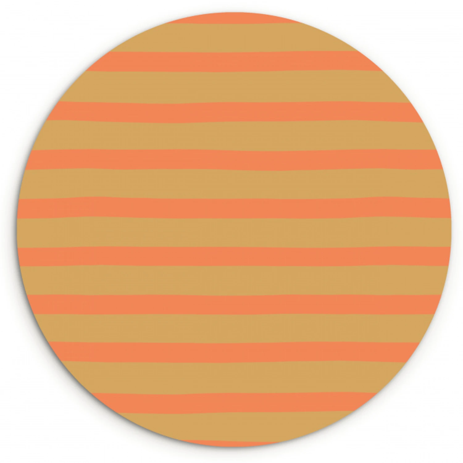 Zee - Rood - Geel - Strepen Wandcirkel kunststof plaat 5mm dik klein 188 -3d