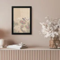 Bloemen - Vogels - Bloemen fotolijst zwart zonder passe partout klein -sfeer5