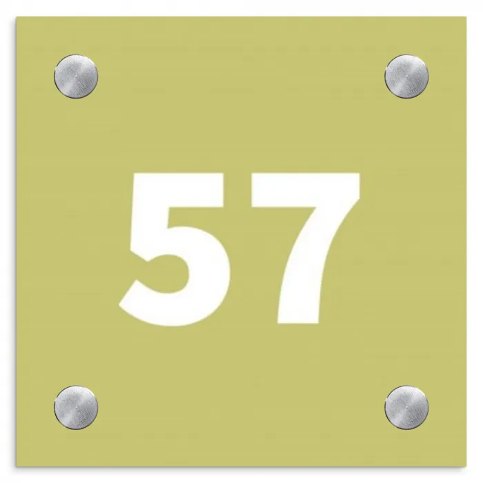 Lichtgroen - Traditioneel Naambord Vierkant klein -3d