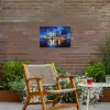 Skyline Toronto - Modern - Stadslicht - Blauw Tuinposter op houten frame 2 cm dik klein -sfeer3