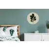 Eikenbladeren - Beige - Groen - Golvende randen Wandcirkel aluminium klein -slaapkamer