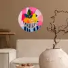 Fruit - Abstracte achtergrond - Roze Wandcirkel behangsticker klein -sfeer1