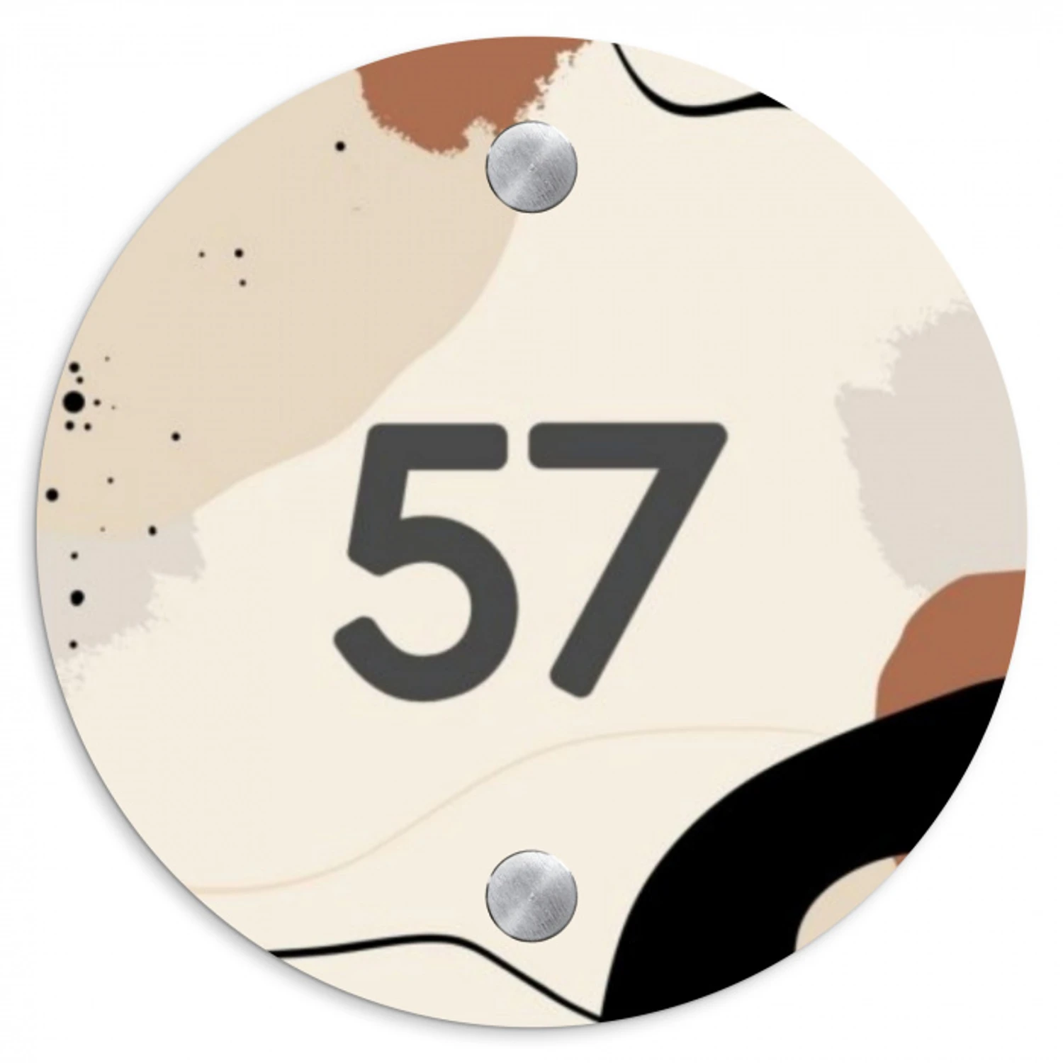 Abstract - Verfspetters - Traditioneel Naambord Rond klein -3d