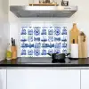 Huizen - Schepen - Blauw Inductie beschemer met haakjes klein 777 -sfeer2