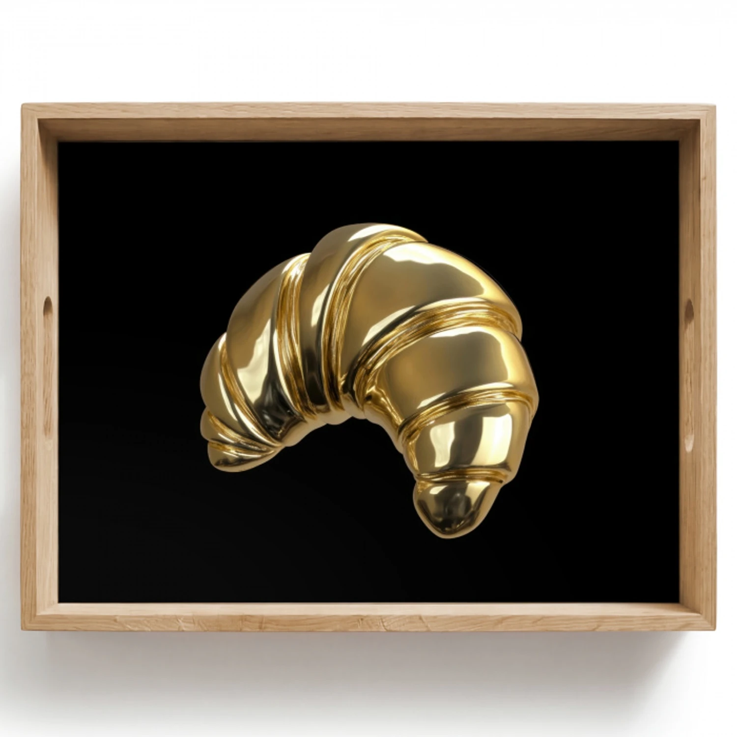 Croissant - Brood - Goud - Zwart Dienblad Rechthoek middel -z3d_shopping