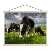 Koeien - Dieren - Gras - Weiland - Boerderij textielposter latten blank klein -3d