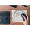 Schelp - Spiraal - Wit muismat rubber klein -toetsenbord