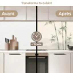 Minimalistisch - Bamboe - Groen keuken achterwand 2 middel -voor-na2_FR
