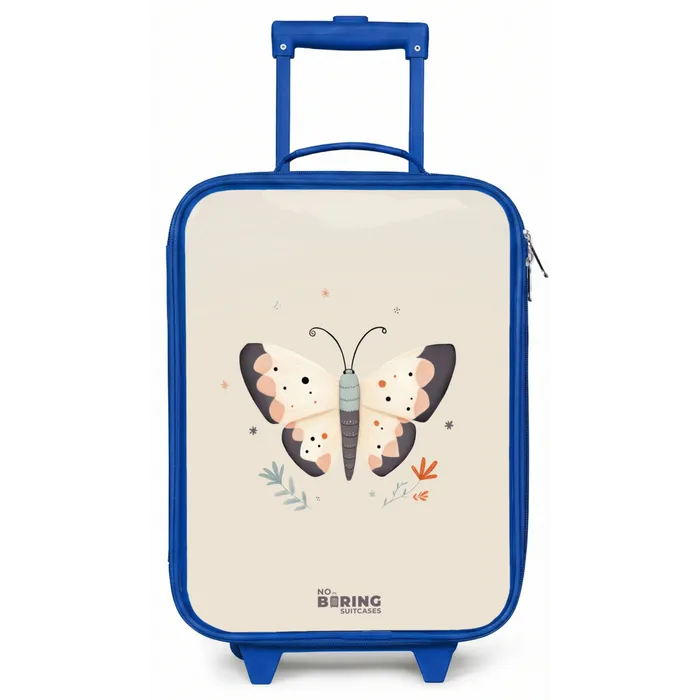 Vlinder in neutrale pastel kleuren Kinderkoffer - Blauw klein -zz3dotto
