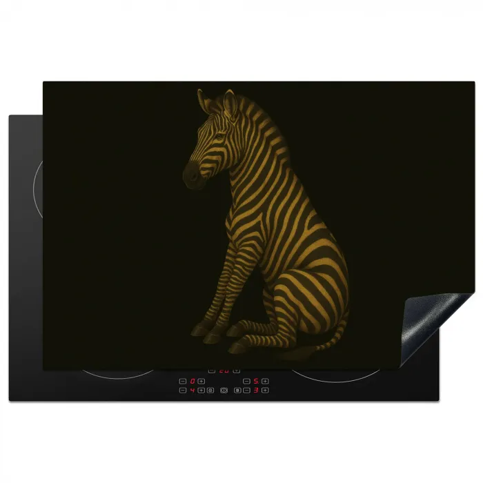Zebra - Strepen - Goud Inductie beschermer vinyl 3mm klein -3d