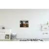 Hemel - Sterren - Mozaïek - Huizen textielposter latten blank klein -kinderkamer