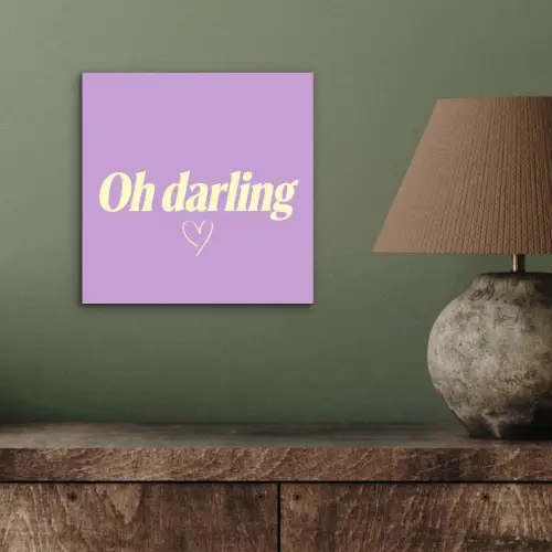 Oh darling - Hart - Paars aluminium wit klein -sfeer2