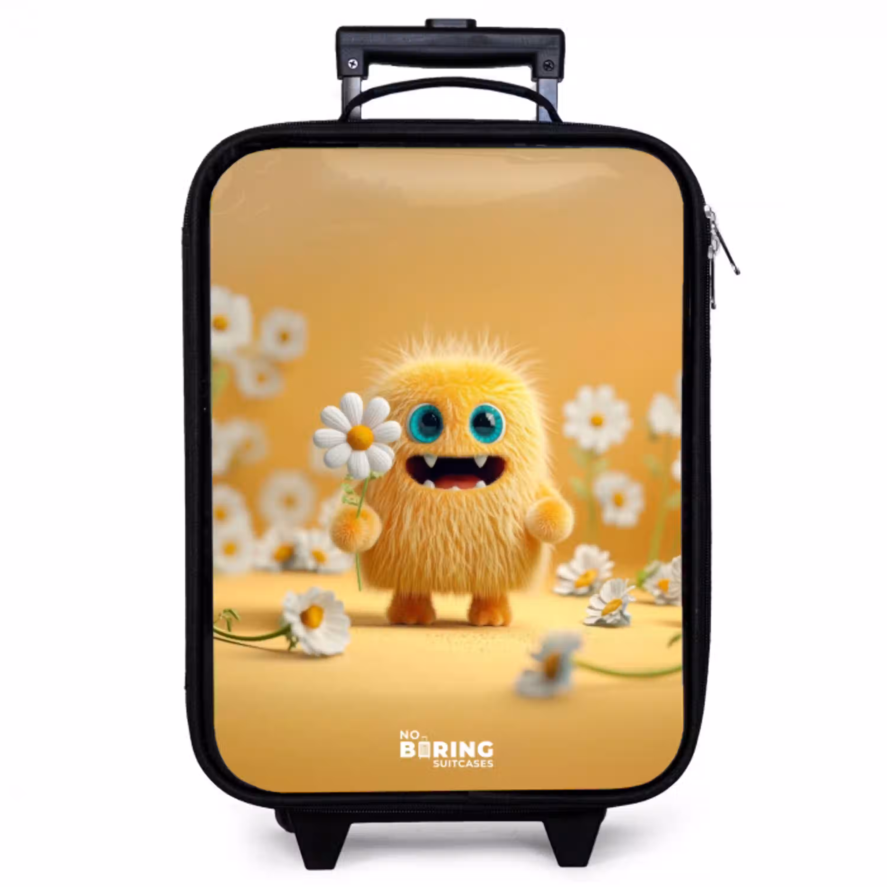 Monster - Wezen - Bloem - Geel Kinderkoffer - Zwart klein -zzz_website3d