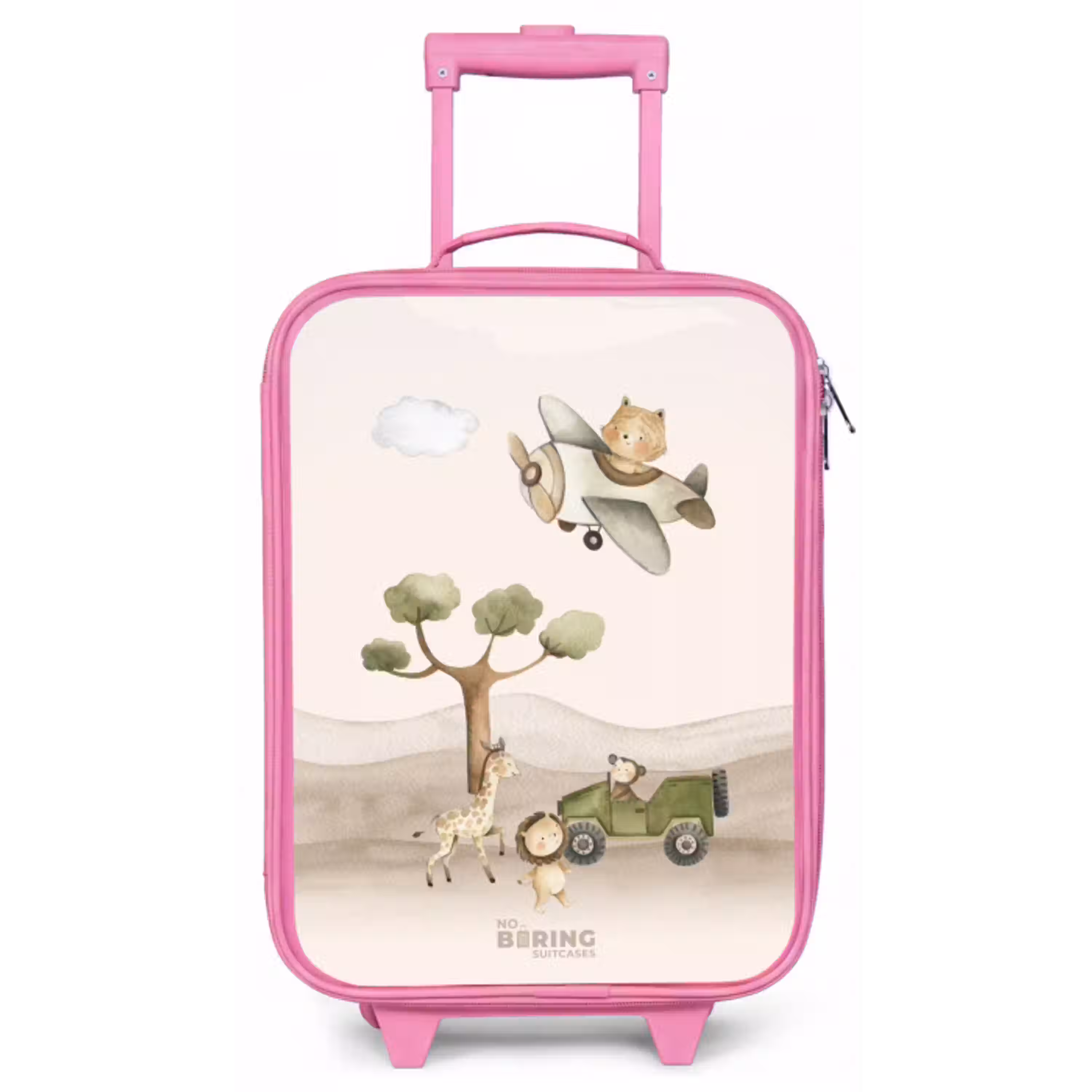 Dieren op safari Kinderkoffer - Roze klein -zz3dotto