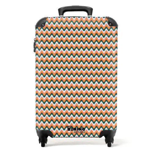 Retro disco wave patroon kleurrijk NBS - Handbagage koffer - Volwassenen Unisex middel -productfoto_recht