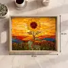 Zonnebloem - Mozaïek - Zonsondergang - Geel Dienblad Rechthoek middel -USP_Formaat