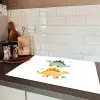 Sterren - Stegosaurussen - Blaadjes - Groen Inductie beschermer vinyl 3mm klein -sfeer3