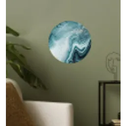Edelstenen - Blauw - Natuur - Marmer - Abstract Wandcirkel behangsticker klein -sfeer2
