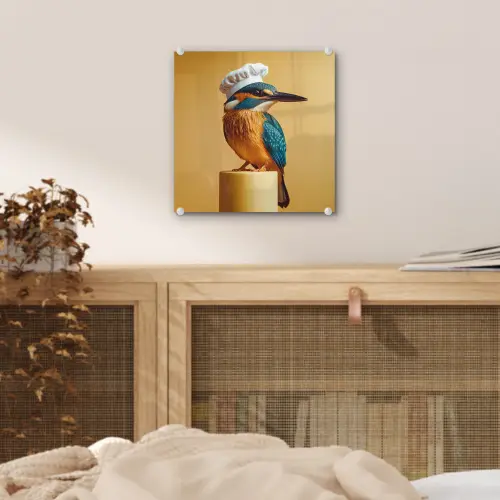 Ijsvogel - Pilaar - Koksmuts - Vogel plexiglas 5mm klein -sfeer4