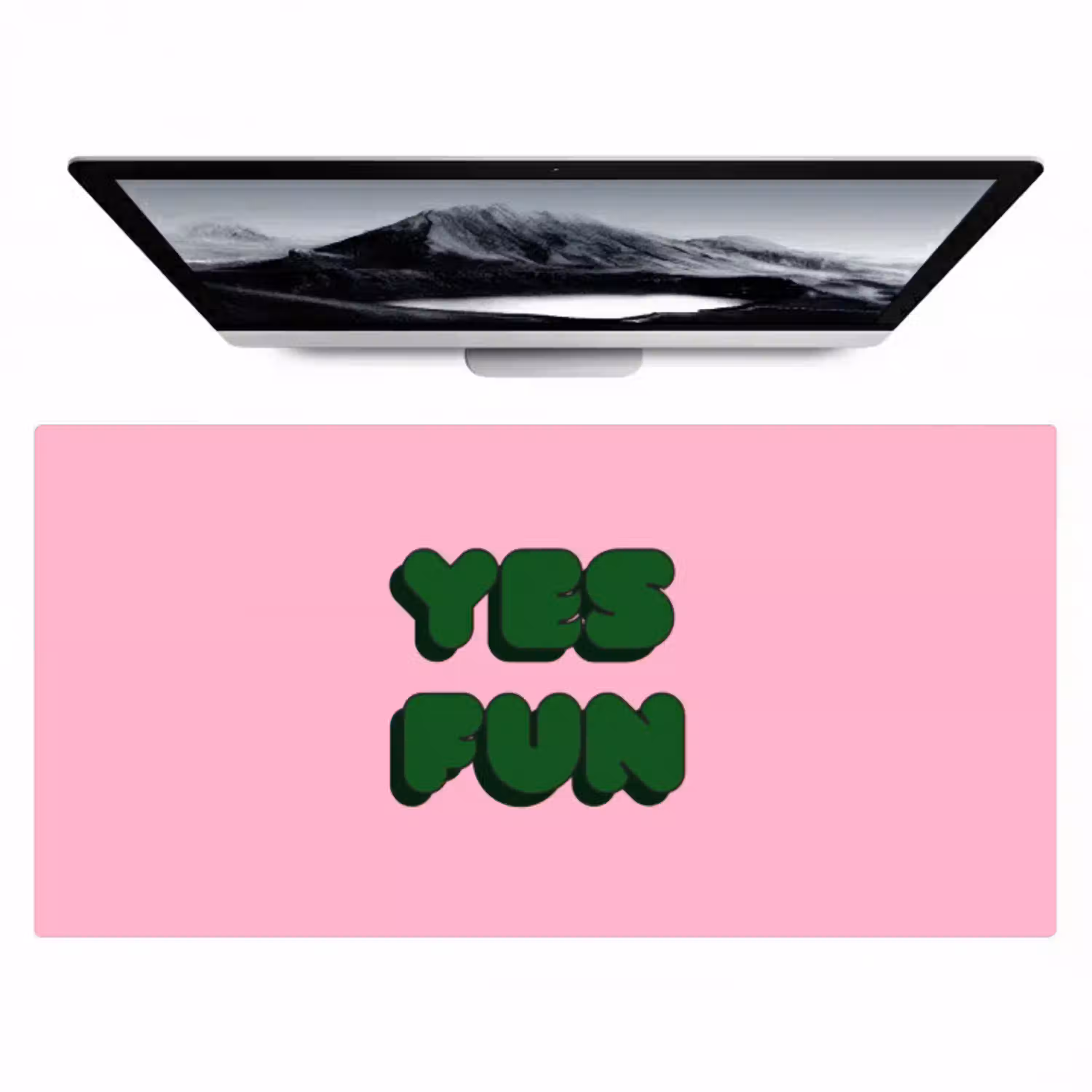 Yes fun - Groen - Roze Muismat XXL klein -zzz3d