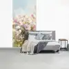 Bloemenveld - Lichte tinten - Geschilderd fotobehang vinyl groot -slaapkamer