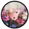 Bloemen - Kleurrijk - Bloei Fotolijst rond zonder passe partout klein -3d