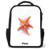 Oranje Zeester Illustratie Rugzak - Zwart middel -3d